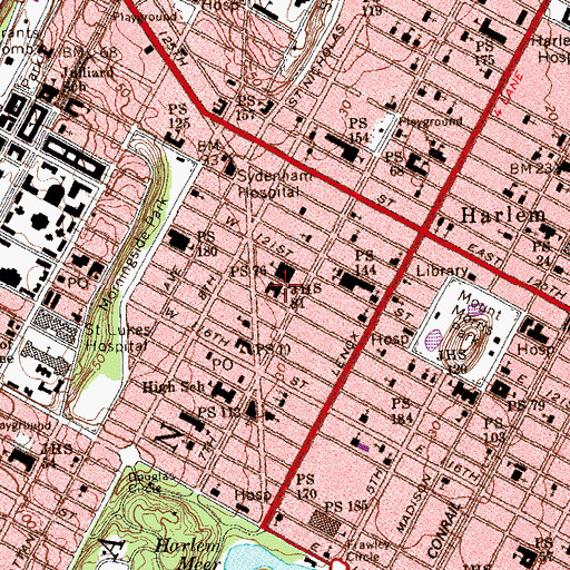 Topographic Map of Junior High School 81, NY
