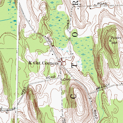 Topographic Map of K Cat Corners, NY