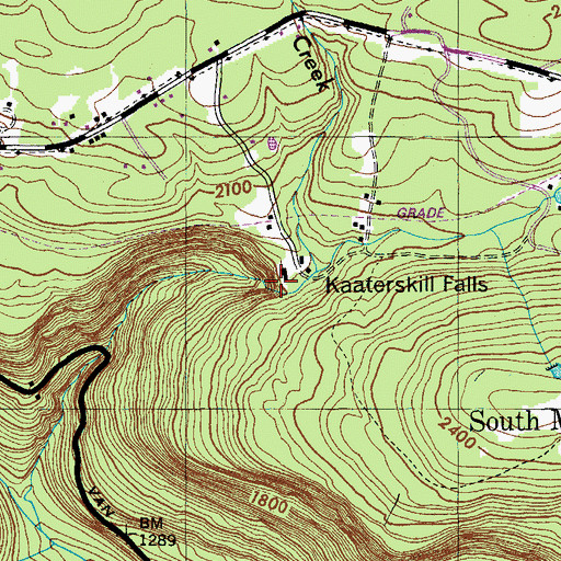 Topographic Map of Kaaterskill Falls, NY