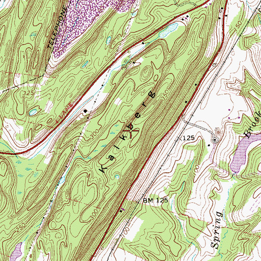 Topographic Map of Kalkberg, NY