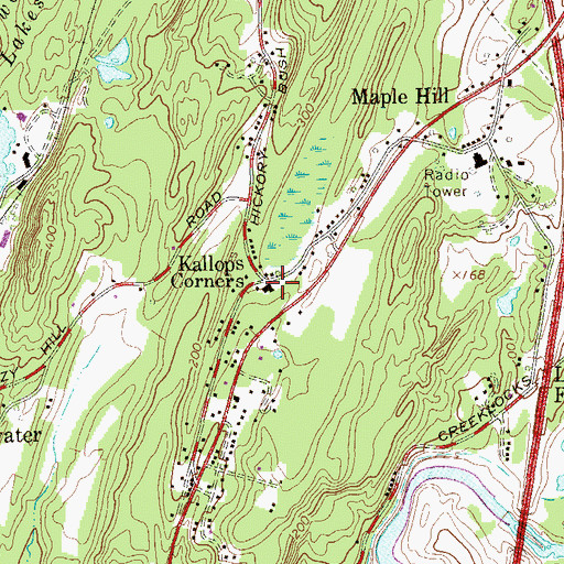 Topographic Map of Kallops Corners, NY