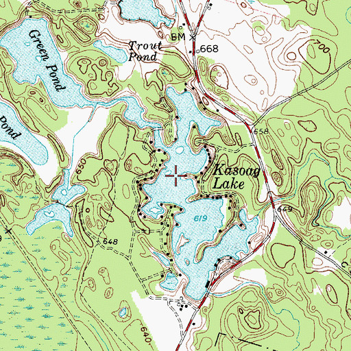 Topographic Map of Kasoag Lake, NY