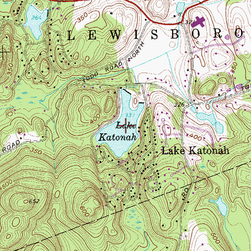 Topographic Map of Lake Katonah, NY
