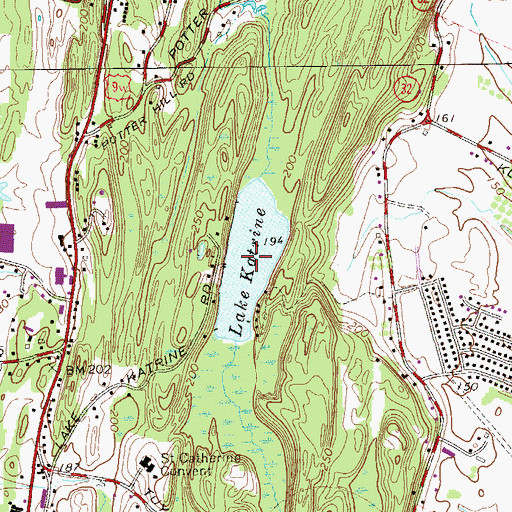 Topographic Map of Lake Katrine, NY