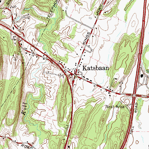 Topographic Map of Katsbaan, NY