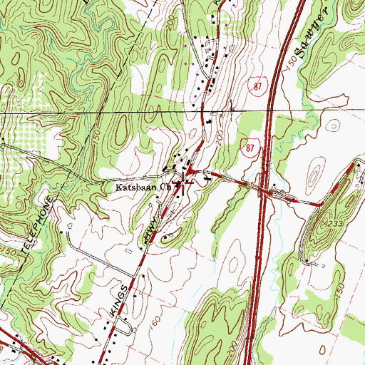 Topographic Map of Katsbaan Reformed Church, NY