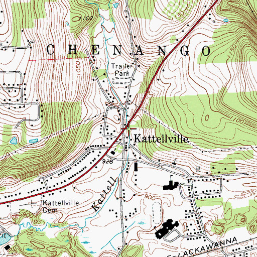 Topographic Map of Kattellville, NY