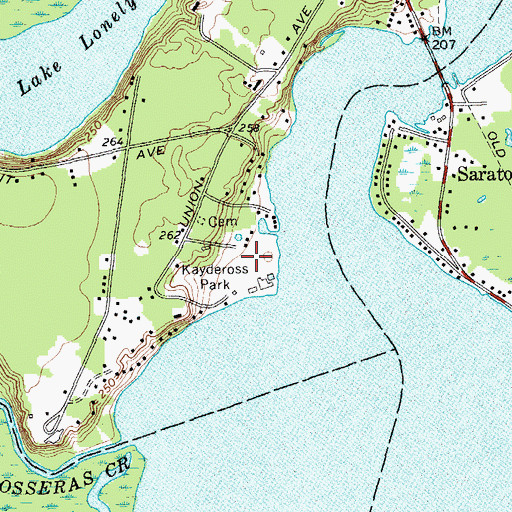Topographic Map of Kaydeross Park, NY