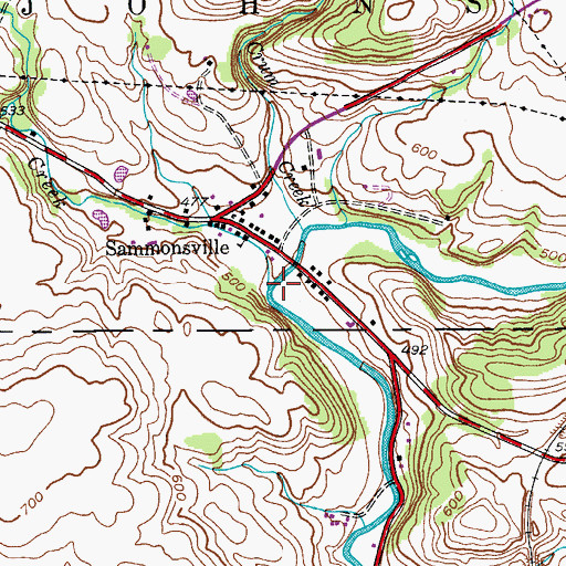 Topographic Map of Kecks Center Creek, NY