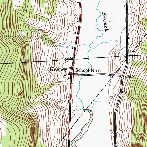 Topographic Map of Keeney, NY