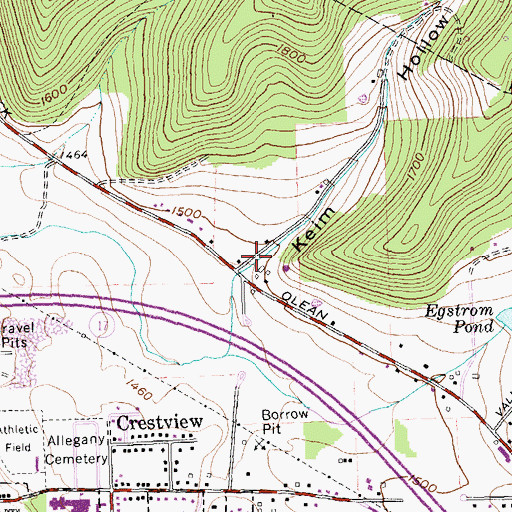Topographic Map of Keim Hollow, NY