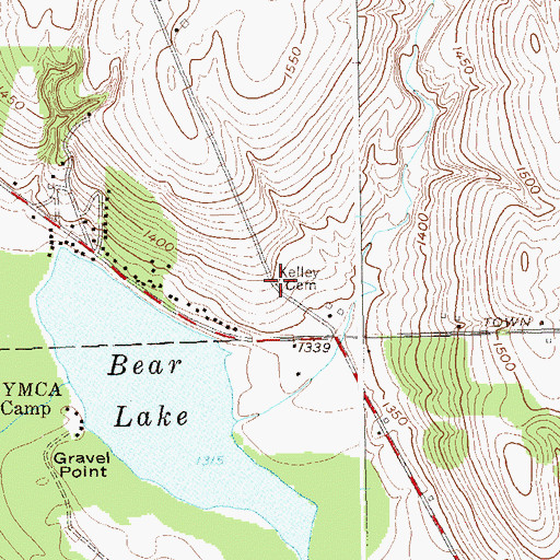 Topographic Map of Kelley Cemetery, NY