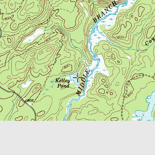 Topographic Map of Kelley Pond, NY