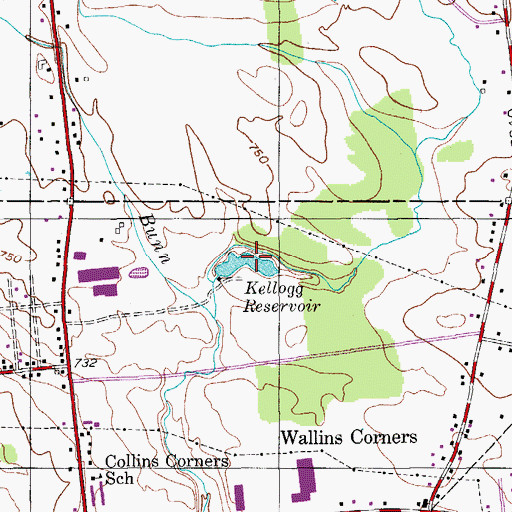 Topographic Map of Kellogg Reservoir, NY