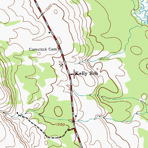 Topographic Map of Kelly School, NY