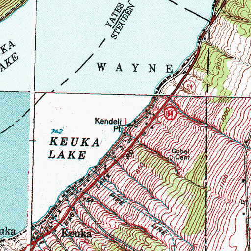 Topographic Map of Kendell Point, NY