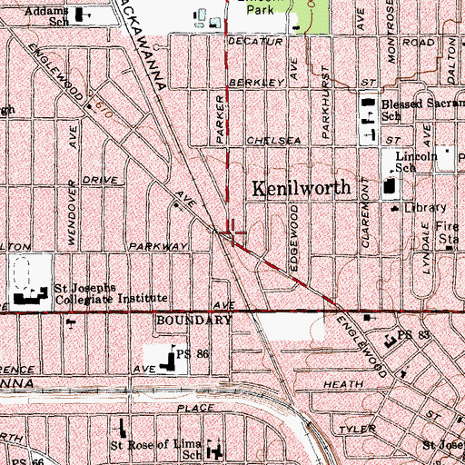 Topographic Map of Kenilworth, NY