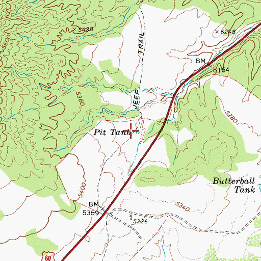 Topographic Map of Pit Tank, AZ