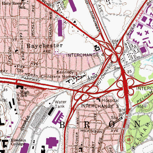 Topographic Map of Kennedy Childrens Home, NY