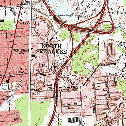 Topographic Map of Kennedy Park, NY