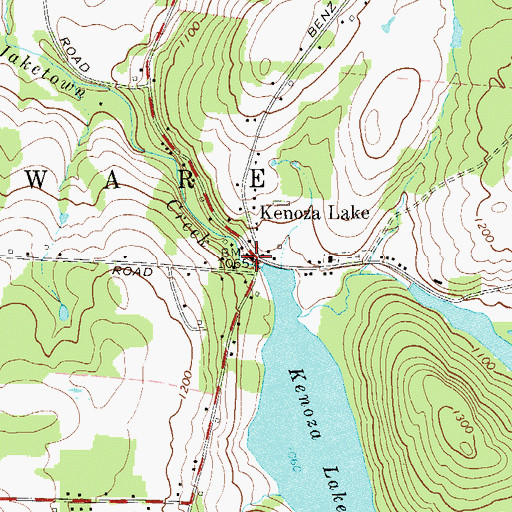 Topographic Map of Kenoza Lake, NY