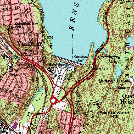 Topographic Map of Kensico Dam Plaza, NY