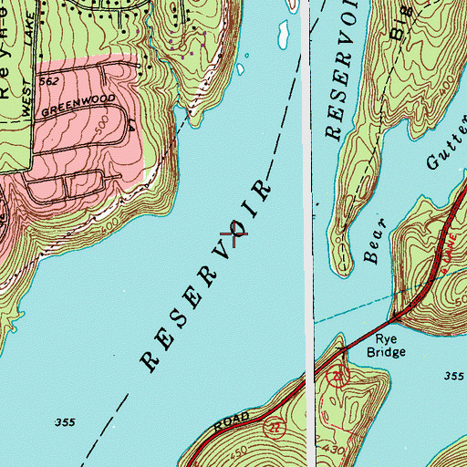 Topographic Map of Kensico Reservoir, NY