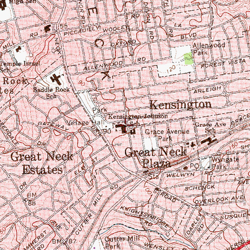 Topographic Map of Kensington-Johnson School, NY