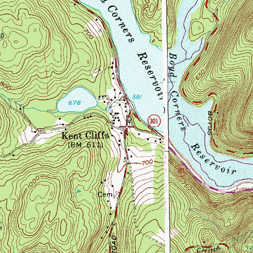 Topographic Map of Kent Cliffs, NY