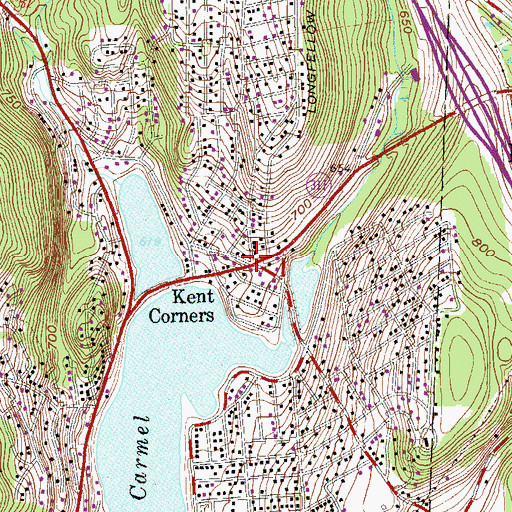 Topographic Map of Kent Corners, NY