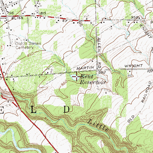 Topographic Map of Kent Reservoir, NY
