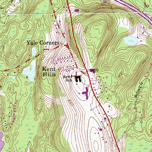 Topographic Map of Kent Elementary School, NY