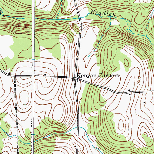 Topographic Map of Kenyon Corners, NY