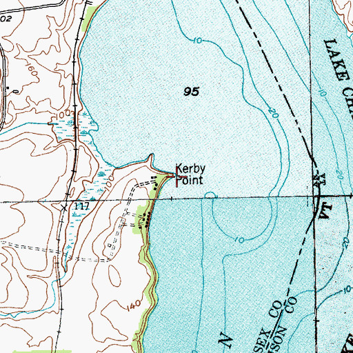 Topographic Map of Kerby Point, NY