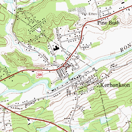 Topographic Map of Kerhonkson, NY