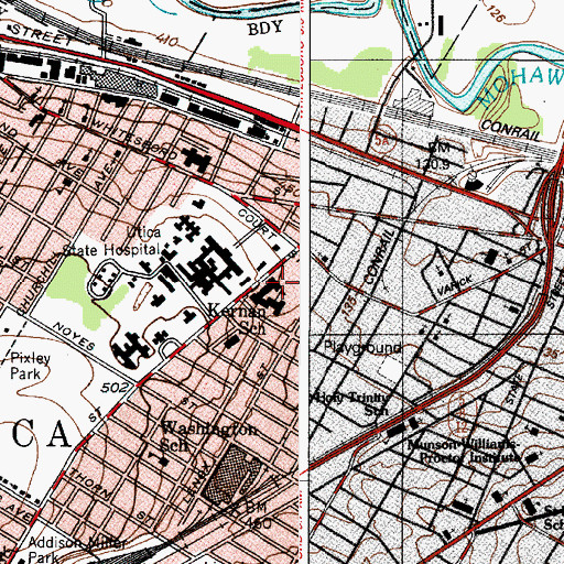 Topographic Map of Kernan Elementary School, NY