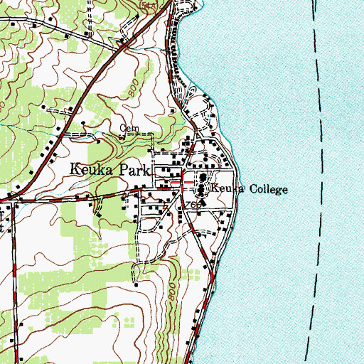 Topographic Map of Keuka Park, NY