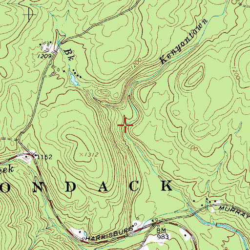 Topographic Map of Kidder Brook, NY