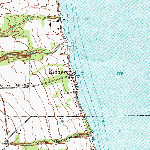 Topographic Map of Kidders, NY