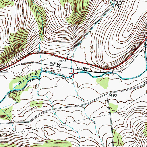 Topographic Map of Kiff Brook, NY