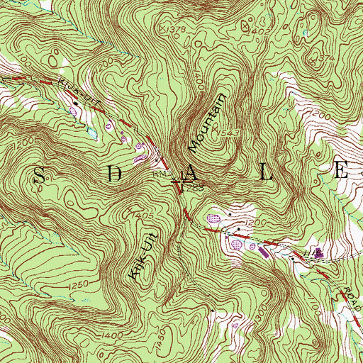 Topographic Map of Kijk-Uit Mountain, NY