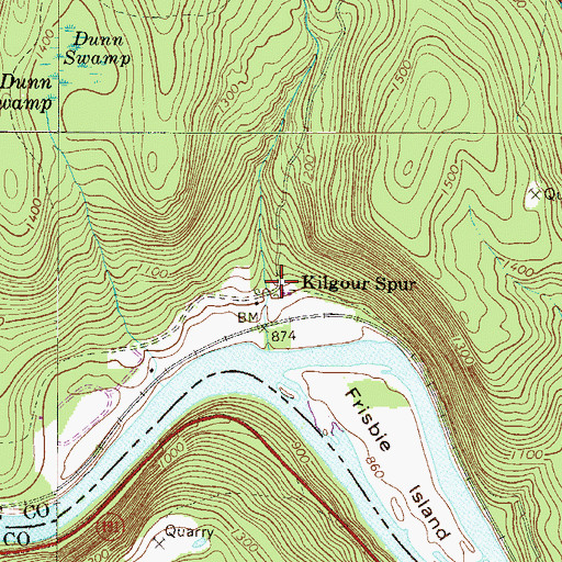 Topographic Map of Kilgour Spur, NY