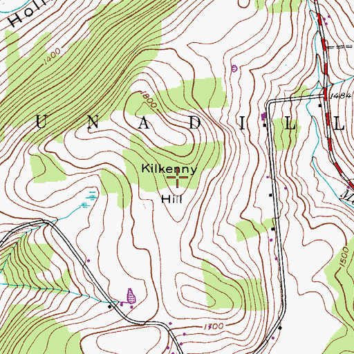 Topographic Map of Kilkenny Hill, NY