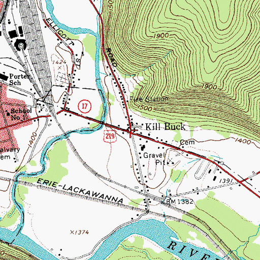 Topographic Map of Kill Buck, NY