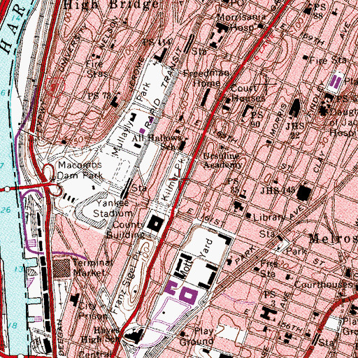 Topographic Map of Joyce Kilmer Park, NY