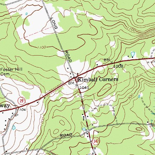 Topographic Map of Kimball Corners, NY