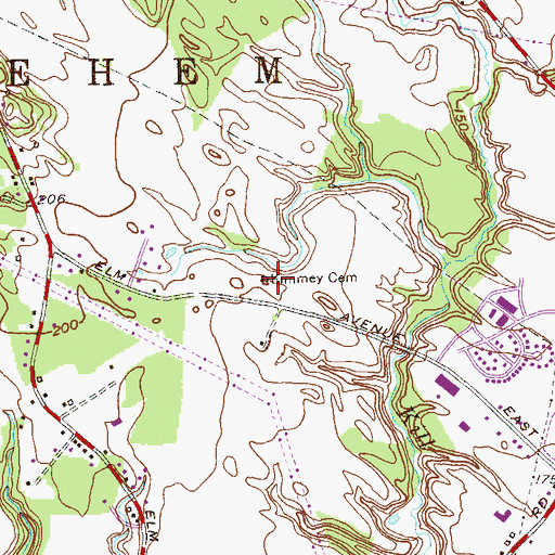 Topographic Map of Kimmey Cemetery, NY