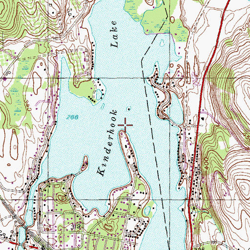 Topographic Map of Kinderhook Lake, NY
