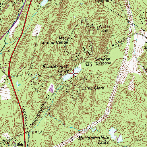 Topographic Map of Kinderogen Lake, NY