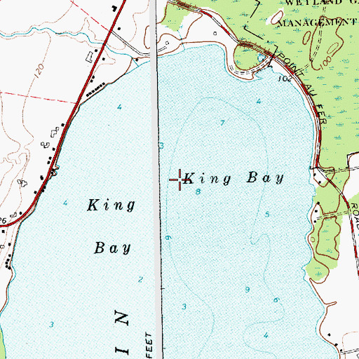 Topographic Map of King Bay, NY
